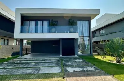 Casa em condomínio para locação em camaçari, alphaville (abrantes), 4 dormitórios, 4 suítes, 5 banheiros, 4 vagas