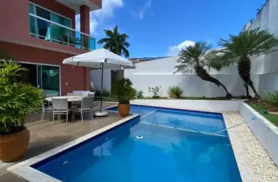 Casa em condomínio para locação em camaçari, alphaville (abrantes), 4 dormitórios, 4 suítes, 5 banheiros, 2 vagas