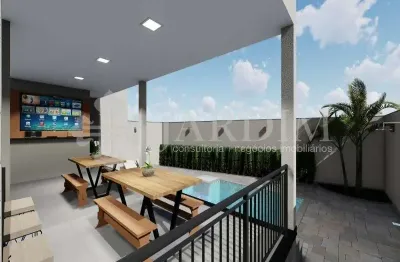 Sobrado com projeto moderno e contemporâneo, toda ventilada, vidro inteiriço na lateral da sala, elaborada em 3 níveis, contendo na parte superior 3 suítes, sendo 1 com closet e acesso a ampla varanda