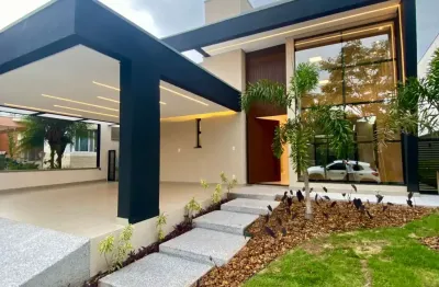 Maravilhosa casa térrea no condomínio veredas para venda tem 169 m² com 3 suítes piscina e gourmet