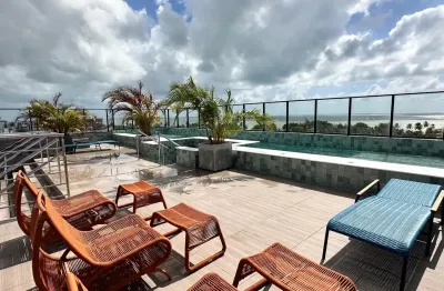 Flat com 02 quartos na praia de Ponta de Campina pronto para rentabilizar