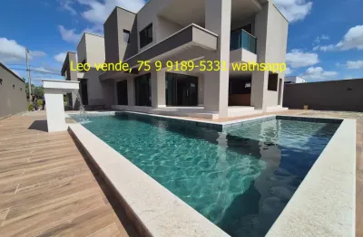 Linda casa papagaio, 5 suítes, closet, piscina e goumert