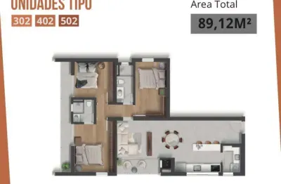 Apartamento com 3 quartos à venda na rua coronel luiz victorino ordine, são pedro, são josé dos pinhais, 82 m2 por r$ 744.812