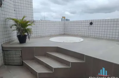 Excelente cobertura com churrasqueira e hidromassagem para locação