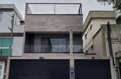 Maravilhosa sobreposta duplex nova no bairro do boqueirão em santos