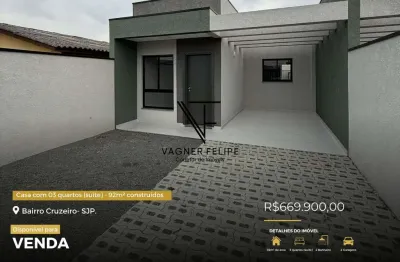 Casa com 03 quartos (suíte) - 92m² construídos - Jardim Cruzeiro.