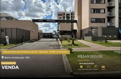 Apartamento de 02 Quartos (suíte) - Elevador – 60,59 m² Privativos – Aristocrata.
