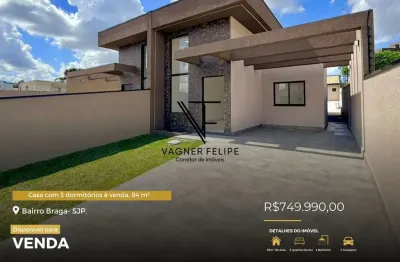Casa com 3 dormitórios à venda, 84 m² por R$ 750.000,00 - Braga - São José dos Pinhais/PR