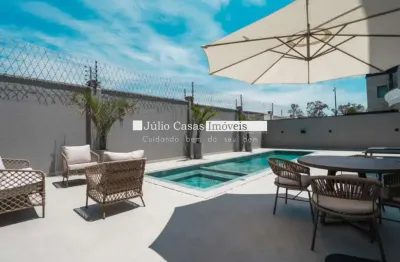 Casa moderna alto padrão no alphaville nova esplanada 1, 4 suítes, cozinha gourmet, piscina, toda mobiliada e decorada.