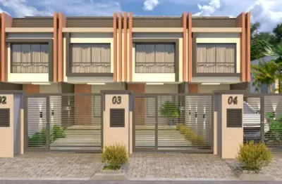 Sobrado geminado à venda em joinville-sc, bairro costa e silva: 1 banheiro, 2 vagas de garagem, 111,93 m² de área