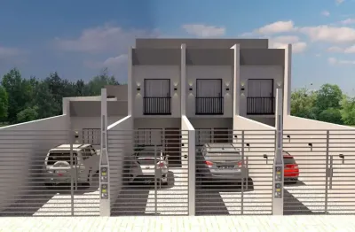 Sobrado geminado à venda em joinville-sc, bairro itaum: 2 quartos, 2 suítes, 2 salas, 1 banheiro, 2 vagas de garagem!