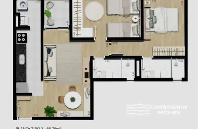 Apartamento a venda no condomínio campo bello no jardim são josé em caçapava