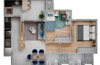 Apartamento para venda em centro (lácio) de 55.00m² com 2 quartos, 2 suites e 1 garagem