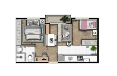 Apartamento para venda em vila clarice de 40.00m² com 2 quartos