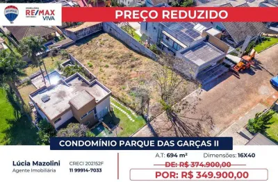 Terreno para venda em condomínio parque das garças ii de 694.00m²