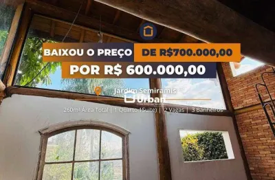 Casa para venda em jardim semiramis de 260.00m² com 1 quarto e 1 suite