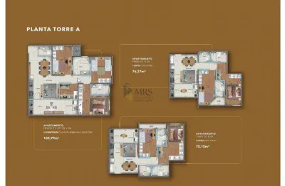 Apartamento para venda em recanto quarto centenário de 103.00m² com 3 quartos, 2 suites e 2 garagens
