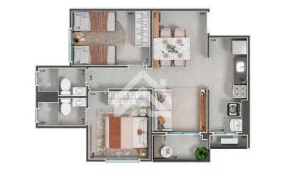 Apartamento para venda em vilas do sobrado de 53.00m² com 2 quartos, 1 suite e 1 garagem
