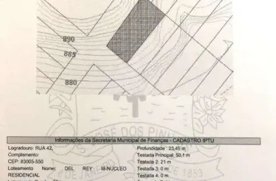 Terreno à venda na Rua Osmar Plínio Caldeira, 1677, Del Rey, São José dos Pinhais
