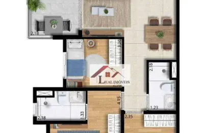 Apartamento para venda em casa branca de 69.00m² com 3 quartos, 1 suite e 1 garagem