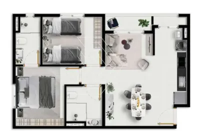 Apartamento para venda em sítios de recreio shangrilá (padre nóbrega) de 49.00m² com 2 quartos, 1 suite e 1 garagem