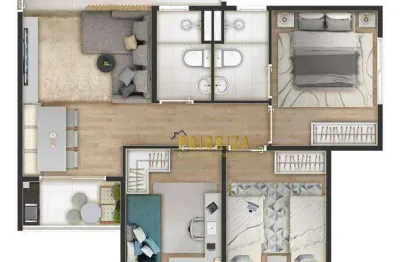 Apartamento para venda em Mirage São Paulo de 60.00m² com 3 Quartos, 1 Suite e 1 Garagem
