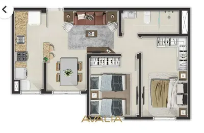 Apartamento para venda em jardim residencial veneza de 53.63m² com 2 quartos e 1 garagem