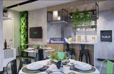 Apartamento para venda em novo mundo de 61.00m² com 1 quarto e 2 garagens