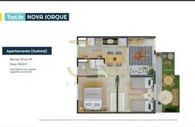 Apartamento para venda em parque dos lagos de 39.00m² com 2 quartos e 1 garagem
