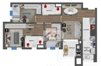 Apartamento para venda em Fundação de 76.00m² com 3 Quartos, 1 Suite e 1 Garagem
