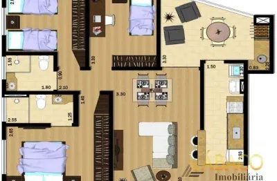 Apartamento para venda em centro de 82.25m² com 3 quartos, 1 suite e 2 garagens
