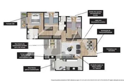 Apartamento para venda em Jardim Florestal de 97.21m² com 3 Quartos, 1 Suite e 2 Garagens