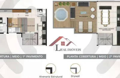 Cobertura para venda em Jardim de 93.00m² com 2 Quartos, 1 Suite e 1 Garagem
