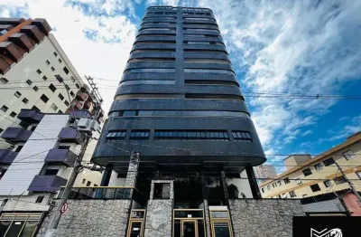 Apartamento amplo com 3 dormitórios, sendo 2 suites, 2 sacadas com vista mar - 2 vagas de garagem - semi-mobiliado - bairro: guilhermina