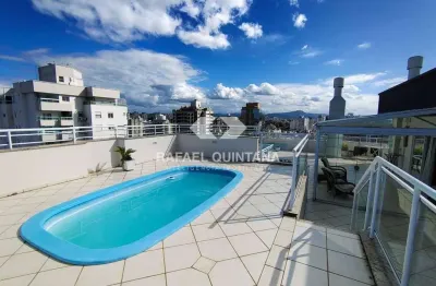 Apartamento de cobertura à venda, 3 quartos, sendo 2 suites master, piscina, dependencia completa, 4 vagas, no estreito, vista mar e ponte hercilio luz