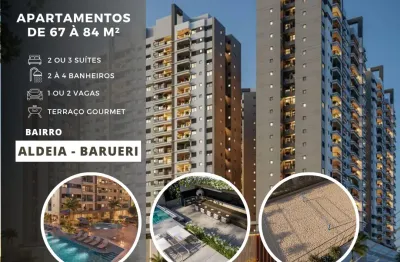Apartamentos 2 e 3 suítes com 1 ou 2 vagas no bairro aldeinha em barueri