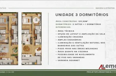 Apartamento com 3 dormitórios à venda, no itapetininga - atibaia/sp