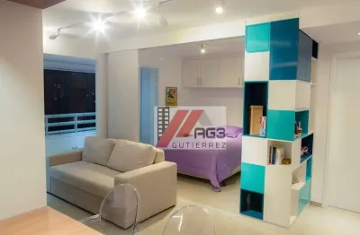 Apartamento moderno de 1 dormitório com uma vaga, varanda com vista livre e lazer completo na pompeia
