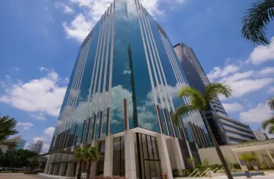 Cidade monções sala coml 85m² 02b 02vagas ar condicionado iluminação em plena avenida prédio alto padrão