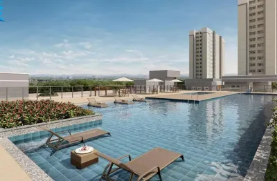 Apto de 2 quartos, sendo um suíte, de 47,40 m², com área de lazer completa.
