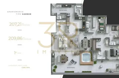 Apartamento com 3 quartos à venda na rua carlos rateb cury carlos cury, jardim olhos d\'água, ribeirão preto, 209 m2 por r$ 1.709.320