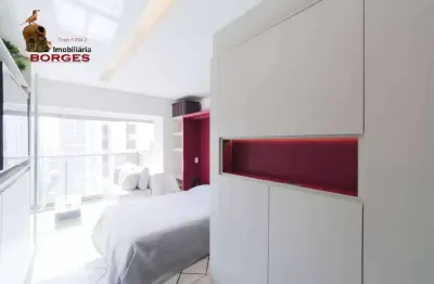 Moderno -  studio mobiliado 1 suíte -1 vaga - locação brooklin.