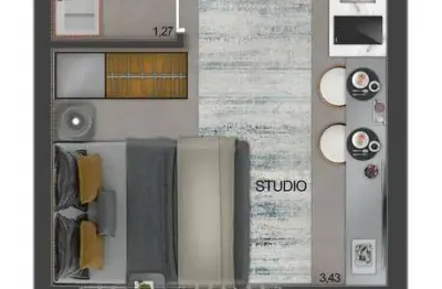 Apartamento com 1 quarto à venda na Avenida Padre Antônio José dos Santos, Brooklin, São Paulo