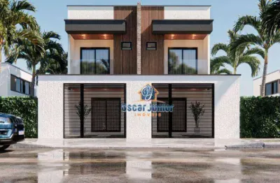 Lançamento! casa duplex com 3 quartos, 100 m² por r$ 460.000 - parque dois irmãos - fortaleza/ce