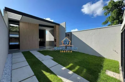 Luxo, conforto e qualidade, casa plana com 3 suítes fino  acabamento 116m²  por r$445.000,00 - messejana - fortaleza/ce