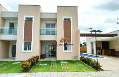 Casa dúplex em condomínio fechado com 3 quartos (2 suítes) + wc social, 97 m² por a partir de r$ 438.500,00 - eusébio - eusébio/ce.