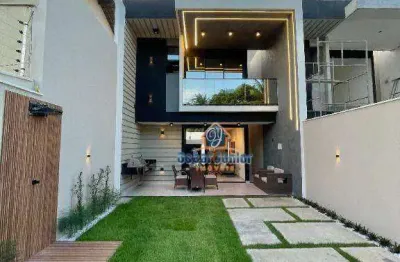 Luxo, conforto e qualidade, lançamento de casas duplex com 4 quartos sendo 3 suítes, deck com churrasqueira - r$629.900,00 - guaribas, eusebio /ce