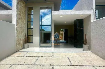 Casa plana com 3 suítes à venda, 110 m² por r$ 429.000 - guaribas - eusébio/ce