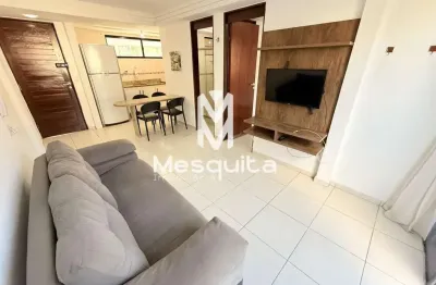 Apartamento mobiliado com 01 quarto com 35m² para locação anual à beira mar do bessa.