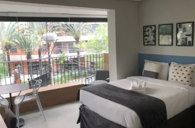 Studio lindo 39m²  mobiliado na  vila nova conceição  com 1 suite e varanda integrada